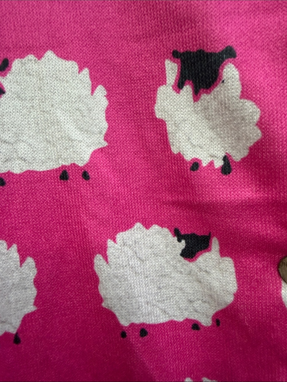 Pink Sheep-Print Button Cardigan Sweater 5x - Picture 2 of 4
